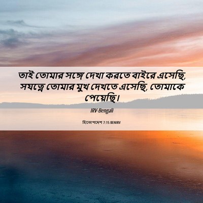 Picture 06 - হিতোপদেশ 7:15 BENIRV - তাই তোমার সঙ্গে - Bible Verse Picture