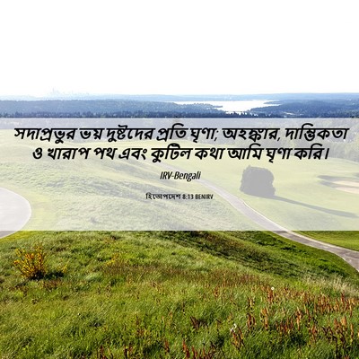 Picture 06 - হিতোপদেশ 8:13 BENIRV - সদাপ্রভুর ভয় - Bible Verse Picture