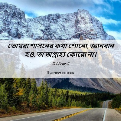 Picture 06 - হিতোপদেশ 8:33 BENIRV - তোমরা শাসনের কথা - Bible Verse Picture
