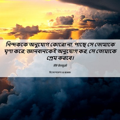 Picture 06 - হিতোপদেশ 9:8 BENIRV - নিন্দককে অনুযোগ - Bible Verse Picture