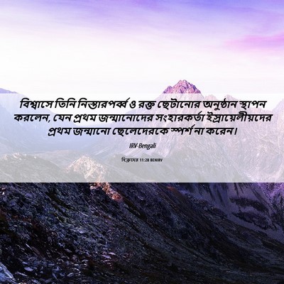 Picture 06 - হিব্রুদের 11:28 BENIRV - বিশ্বাসে তিনি - Bible Verse Picture