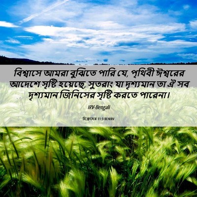 Picture 06 - হিব্রুদের 11:3 BENIRV - বিশ্বাসে আমরা - Bible Verse Picture