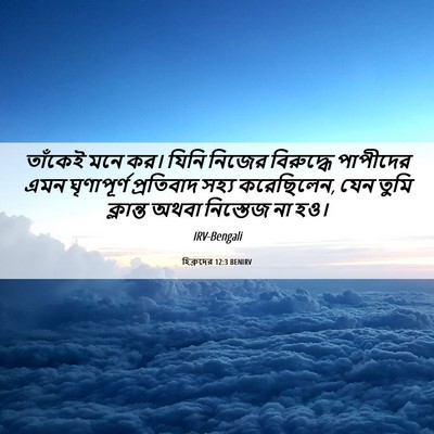 Picture 06 - হিব্রুদের 12:3 BENIRV - তাঁকেই মনে কর। - Bible Verse Picture