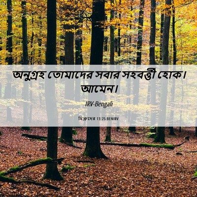 Picture 06 - হিব্রুদের 13:25 BENIRV - অনুগ্রহ তোমাদের - Bible Verse Picture