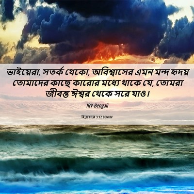 Picture 06 - হিব্রুদের 3:12 BENIRV - ভাইয়েরা, সতর্ক - Bible Verse Picture