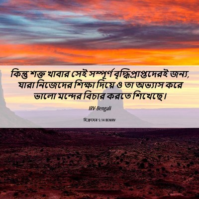 Picture 06 - হিব্রুদের 5:14 BENIRV - কিন্তু শক্ত খাবার - Bible Verse Picture