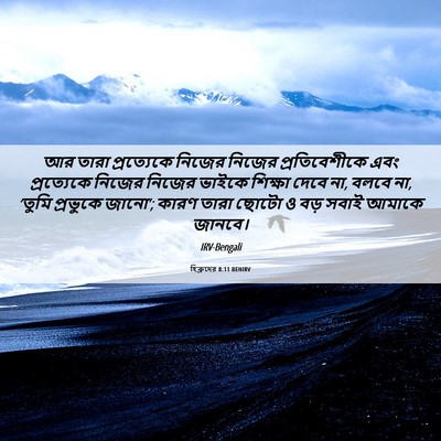 Picture 06 - হিব্রুদের 8:11 BENIRV - আর তারা প্রত্যেকে - Bible Verse Picture