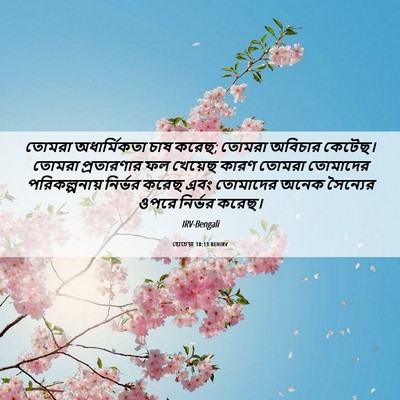 Picture 06 - হোচেয়া 10:13 BENIRV - তোমরা অধার্মিকতা - Bible Verse Picture