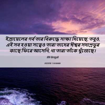 Picture 06 - হোচেয়া 7:10 BENIRV - ইস্রায়েলের গর্ব - Bible Verse Picture