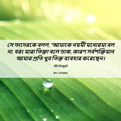 Picture 06 - ৰূথ 1:20 BENIRV - সে তাদেরকে বলল, - Bible Verse Picture