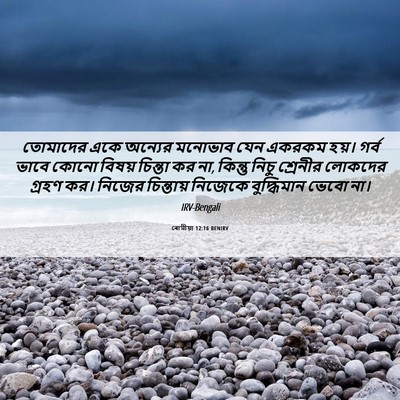Picture 06 - ৰোমীয়া 12:16 BENIRV - তোমাদের একে - Bible Verse Picture