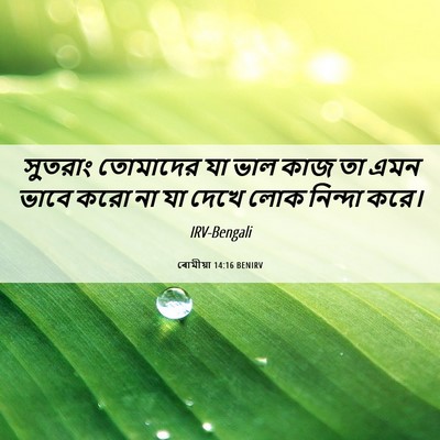 Picture 06 - ৰোমীয়া 14:16 BENIRV - সুতরাং তোমাদের যা - Bible Verse Picture