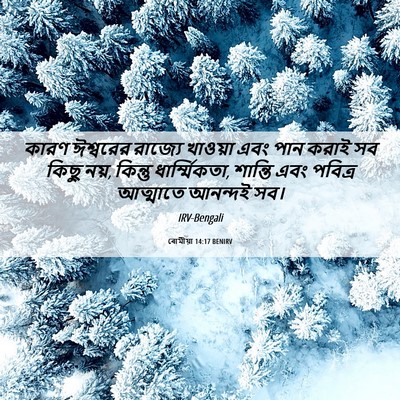 Picture 06 - ৰোমীয়া 14:17 BENIRV - কারণ ঈশ্বরের - Bible Verse Picture