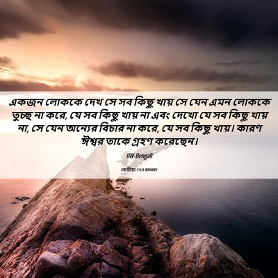 Picture 06 - ৰোমীয়া 14:3 BENIRV - একজন লোককে দেখ সে - Bible Verse Picture