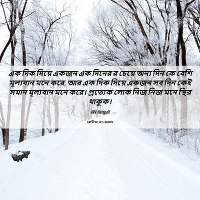 Picture 06 - ৰোমীয়া 14:5 BENIRV - এক দিক দিয়ে একজন - Bible Verse Picture