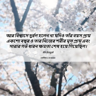 Picture 06 - ৰোমীয়া 4:19 BENIRV - আর বিশ্বাসে - Bible Verse Picture