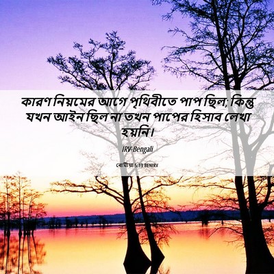 Picture 06 - ৰোমীয়া 5:13 BENIRV - কারণ নিয়মের আগে - Bible Verse Picture