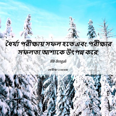 Picture 06 - ৰোমীয়া 5:4 BENIRV - ধৈর্য্য পরীক্ষায় - Bible Verse Picture