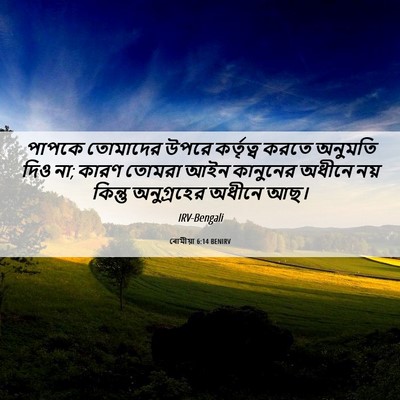 Picture 06 - ৰোমীয়া 6:14 BENIRV - পাপকে তোমাদের - Bible Verse Picture