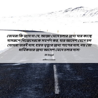 Picture 06 - ৰোমীয়া 6:16 BENIRV - তোমরা কি জান না যে, - Bible Verse Picture