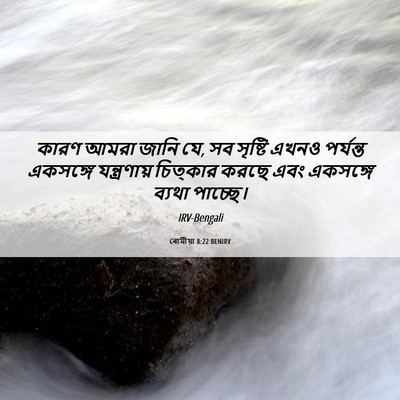 Picture 06 - ৰোমীয়া 8:22 BENIRV - কারণ আমরা জানি যে, - Bible Verse Picture
