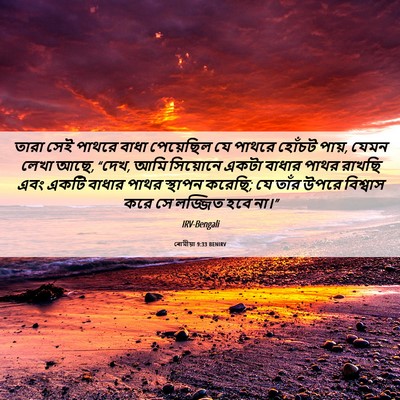 Picture 06 - ৰোমীয়া 9:33 BENIRV - তারা সেই পাথরে - Bible Verse Picture