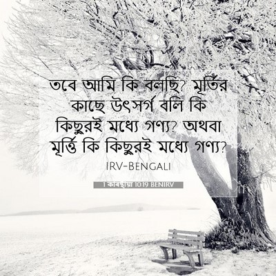Picture 07 - 1 কৰিন্থীয়া 10:19 BENIRV - তবে আমি কি বলছি? - Bible Verse Picture