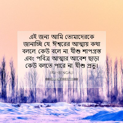 Picture 07 - 1 কৰিন্থীয়া 12:3 BENIRV - এই জন্য আমি - Bible Verse Picture