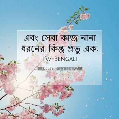 Picture 07 - 1 কৰিন্থীয়া 12:5 BENIRV - এবং সেবা কাজ নানা - Bible Verse Picture