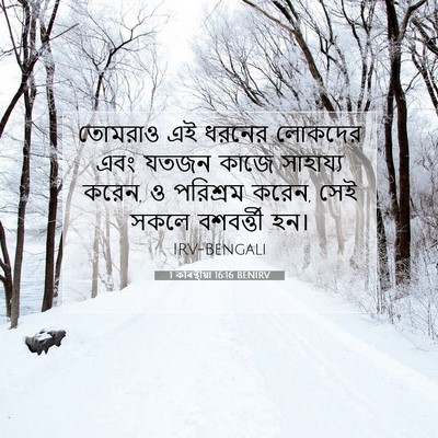 Picture 07 - 1 কৰিন্থীয়া 16:16 BENIRV - তোমরাও এই ধরনের - Bible Verse Picture