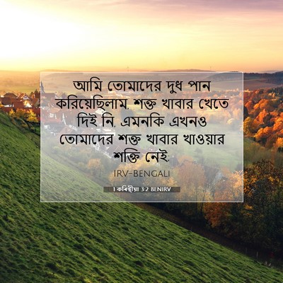 Picture 07 - 1 কৰিন্থীয়া 3:2 BENIRV - আমি তোমাদের দুধ - Bible Verse Picture