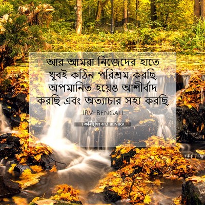 Picture 07 - 1 কৰিন্থীয়া 4:12 BENIRV - আর আমরা নিজেদের - Bible Verse Picture