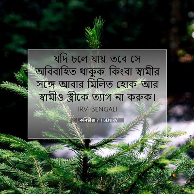 Picture 07 - 1 কৰিন্থীয়া 7:11 BENIRV - যদি চলে যায়, তবে - Bible Verse Picture