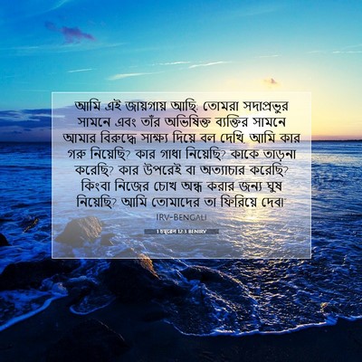 Picture 07 - 1 চমূৱেল 12:3 BENIRV - আমি এই জায়গায় - Bible Verse Picture