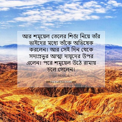 Picture 07 - 1 চমূৱেল 16:13 BENIRV - আর শমূয়েল তেলের - Bible Verse Picture