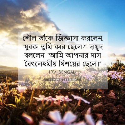 Picture 07 - 1 চমূৱেল 17:58 BENIRV - শৌল তাঁকে - Bible Verse Picture