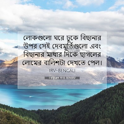 Picture 07 - 1 চমূৱেল 19:16 BENIRV - লোকগুলো ঘরে ঢুকে - Bible Verse Picture