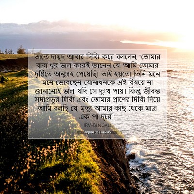 Picture 07 - 1 চমূৱেল 20:3 BENIRV - তাতে দায়ূদ আবার - Bible Verse Picture