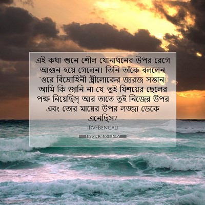 Picture 07 - 1 চমূৱেল 20:30 BENIRV - এই কথা শুনে শৌল - Bible Verse Picture