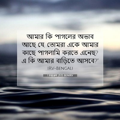 Picture 07 - 1 চমূৱেল 21:15 BENIRV - আমার কি পাগলের - Bible Verse Picture