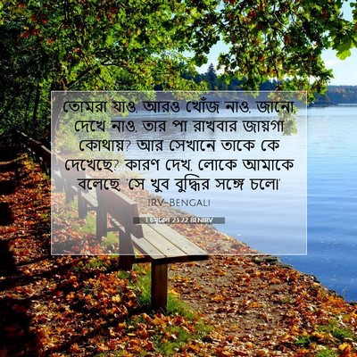 Picture 07 - 1 চমূৱেল 23:22 BENIRV - তোমরা যাও, আরও খোঁজ - Bible Verse Picture