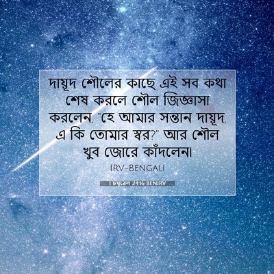 Picture 07 - 1 চমূৱেল 24:16 BENIRV - দায়ূদ শৌলের কাছে - Bible Verse Picture
