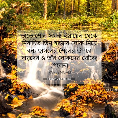 Picture 07 - 1 চমূৱেল 24:2 BENIRV - তাতে শৌল সমস্ত - Bible Verse Picture