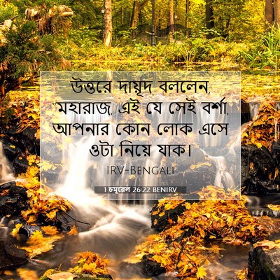 Picture 07 - 1 চমূৱেল 26:22 BENIRV - উত্তরে দায়ূদ - Bible Verse Picture