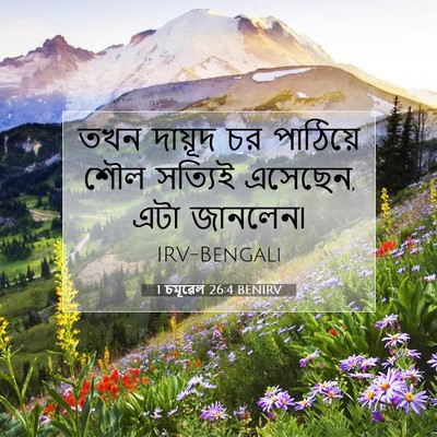 Picture 07 - 1 চমূৱেল 26:4 BENIRV - তখন দায়ূদ চর - Bible Verse Picture