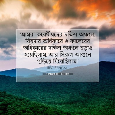 Picture 07 - 1 চমূৱেল 30:14 BENIRV - আমরা করেথীয়দের - Bible Verse Picture