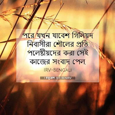 Picture 07 - 1 চমূৱেল 31:11 BENIRV - পরে যখন যাবেশ - Bible Verse Picture