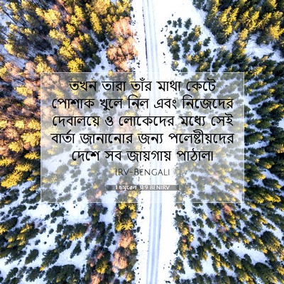 Picture 07 - 1 চমূৱেল 31:9 BENIRV - তখন তারা তাঁর মাথা - Bible Verse Picture