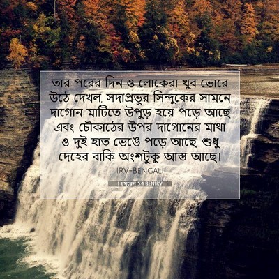 Picture 07 - 1 চমূৱেল 5:4 BENIRV - তার পরের দিন ও - Bible Verse Picture