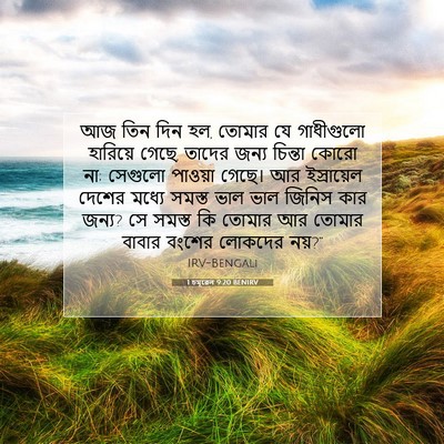 Picture 07 - 1 চমূৱেল 9:20 BENIRV - আজ তিন দিন হল, - Bible Verse Picture